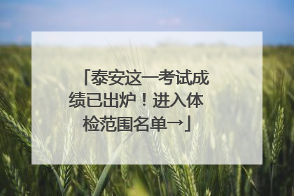 泰安这一考试成绩已出炉！进入体检范围名单→