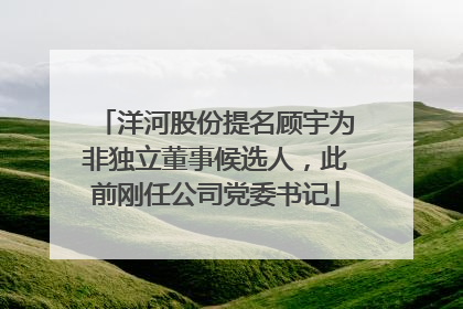 洋河股份提名顾宇为非独立董事候选人，此前刚任公司党委书记