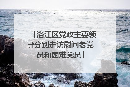 洛江区党政主要领导分别走访慰问老党员和困难党员