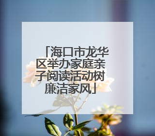 海口市龙华区举办家庭亲子阅读活动树廉洁家风