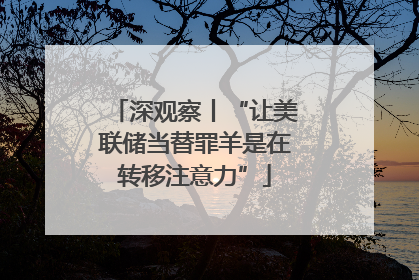 深观察丨“让美联储当替罪羊是在转移注意力”