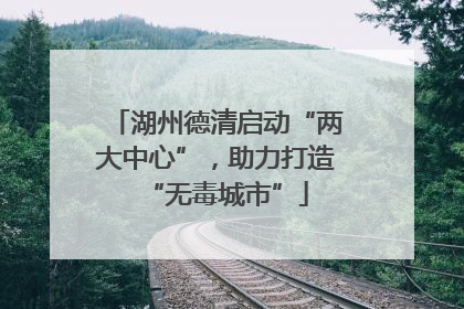 湖州德清启动“两大中心”，助力打造“无毒城市”