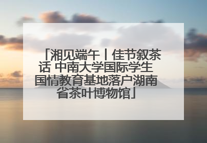湘见端午丨佳节叙茶话 中南大学国际学生国情教育基地落户湖南省茶叶博物馆