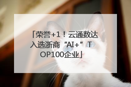 荣誉+1！云通数达入选浙商“AI+”TOP100企业
