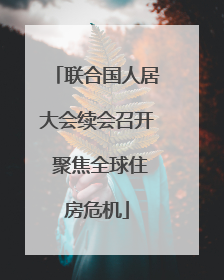 联合国人居大会续会召开 聚焦全球住房危机