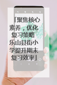 聚焦核心素养，优化复习策略 乐山县街小学提升期末复习效率