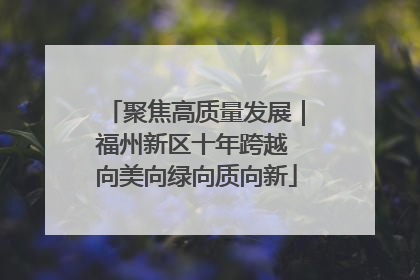 聚焦高质量发展｜福州新区十年跨越 向美向绿向质向新
