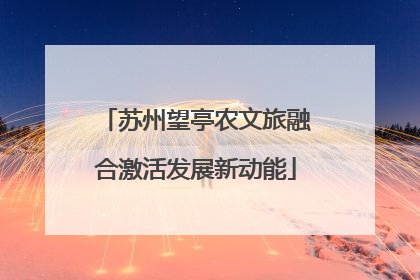 苏州望亭农文旅融合激活发展新动能