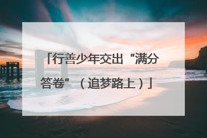 行善少年交出“满分答卷”（追梦路上）