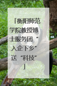 衡阳师范学院教授博士服务团“入企下乡”送“科技”
