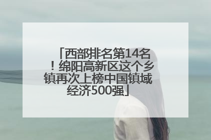 西部排名第14名！绵阳高新区这个乡镇再次上榜中国镇域经济500强