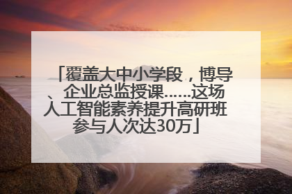 覆盖大中小学段，博导、企业总监授课……这场人工智能素养提升高研班参与人次达30万