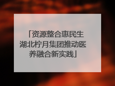 资源整合惠民生 湖北柠月集团推动医养融合新实践