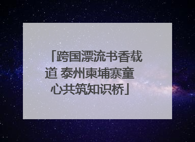 跨国漂流书香载道 泰州柬埔寨童心共筑知识桥