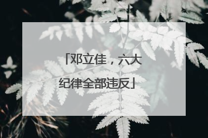 邓立佳，六大纪律全部违反