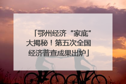 鄂州经济“家底”大揭秘！第五次全国经济普查成果出炉