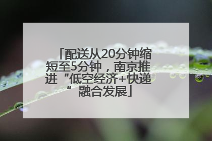 配送从20分钟缩短至5分钟，南京推进“低空经济+快递”融合发展