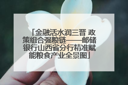 金融活水润三晋 政策组合强粮链——邮储银行山西省分行精准赋能粮食产业全景图