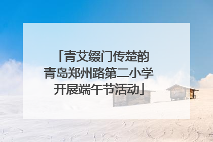 青艾缀门传楚韵 青岛郑州路第二小学开展端午节活动