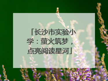长沙市实验小学：萤火筑梦，点亮阅读星河