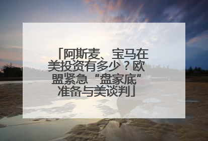 阿斯麦、宝马在美投资有多少？欧盟紧急“盘家底”准备与美谈判