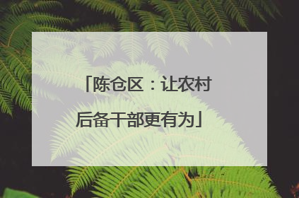 陈仓区：让农村后备干部更有为