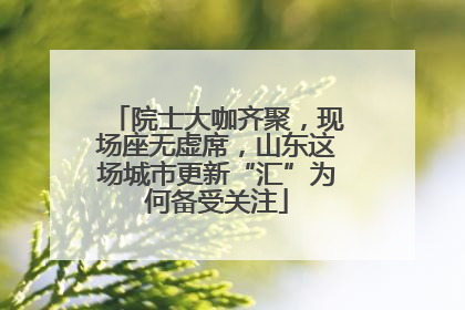院士大咖齐聚，现场座无虚席，山东这场城市更新“汇”为何备受关注