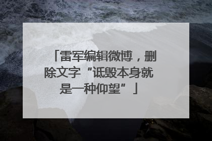 雷军编辑微博，删除文字“诋毁本身就是一种仰望”