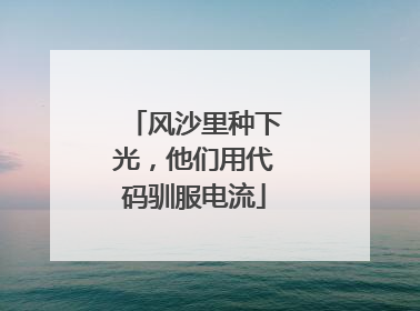 风沙里种下光，他们用代码驯服电流