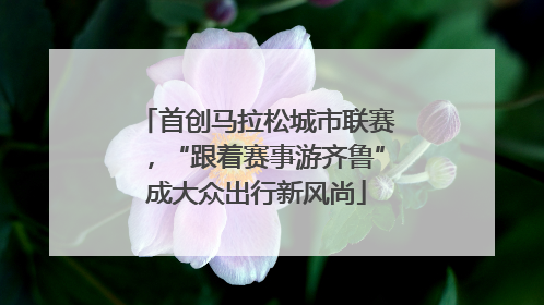 首创马拉松城市联赛，“跟着赛事游齐鲁”成大众出行新风尚