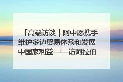 高端访谈｜阿中愿携手维护多边贸易体系和发展中国家利益——访阿拉伯议会议长亚马希