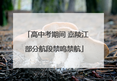 高中考期间 嘉陵江部分航段禁鸣禁航