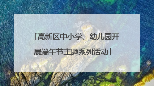 高新区中小学、幼儿园开展端午节主题系列活动