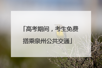 高考期间，考生免费搭乘泉州公共交通