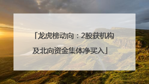 龙虎榜动向：2股获机构及北向资金集体净买入
