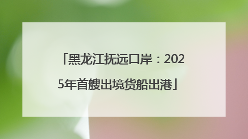 黑龙江抚远口岸：2025年首艘出境货船出港