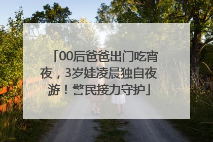 00后爸爸出门吃宵夜，3岁娃凌晨独自夜游！警民接力守护