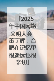 2025年中国网络文明大会｜董宇辉：合肥在记忆里很遥远也很亲切