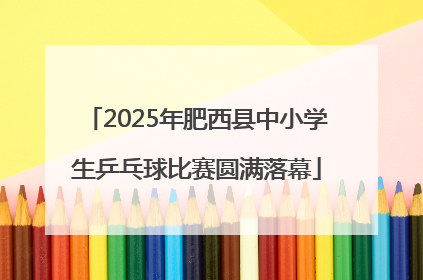 2025年肥西县中小学生乒乓球比赛圆满落幕