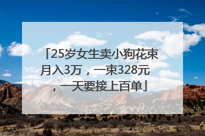25岁女生卖小狗花束月入3万，一束328元，一天要接上百单