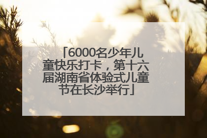 6000名少年儿童快乐打卡，第十六届湖南省体验式儿童节在长沙举行