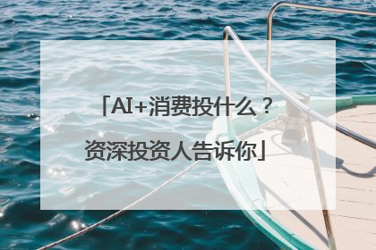AI+消费投什么？资深投资人告诉你